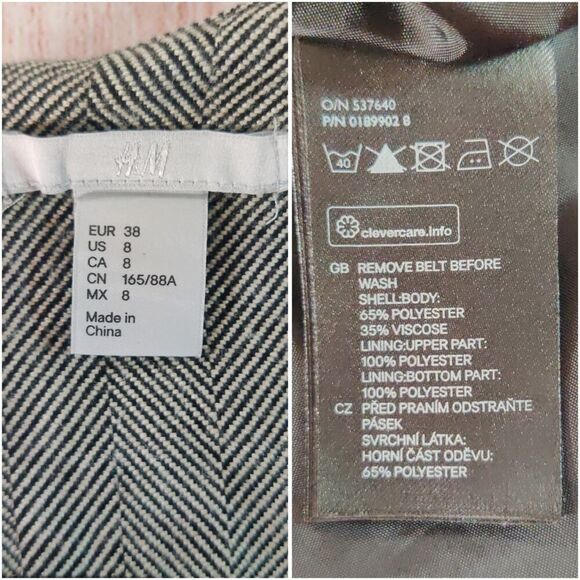 H&M herringbone sheath dress sz 8 - Picture 9 of 9